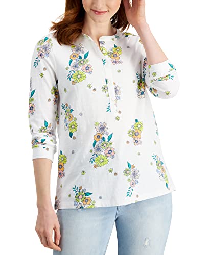 Style & Co Floral Print Cotton Top