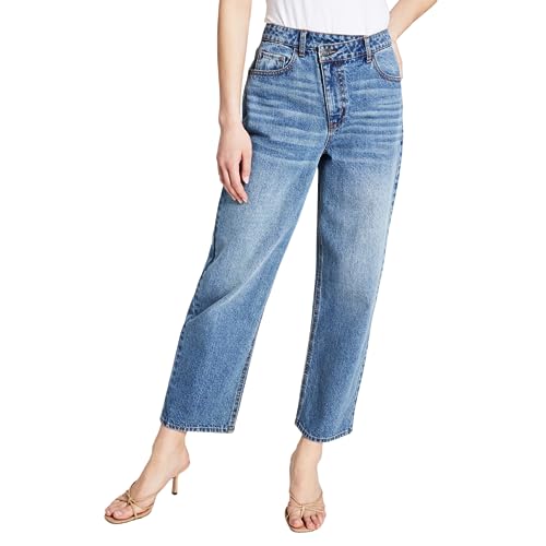 Now This Womens Cotton Crisscross Cropped Jeans