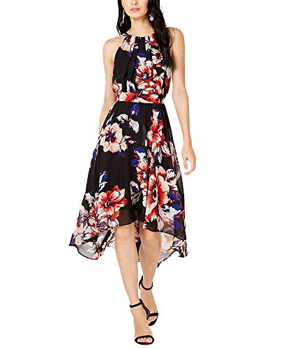 Petite Floral Print Handkerchief Hem Dress