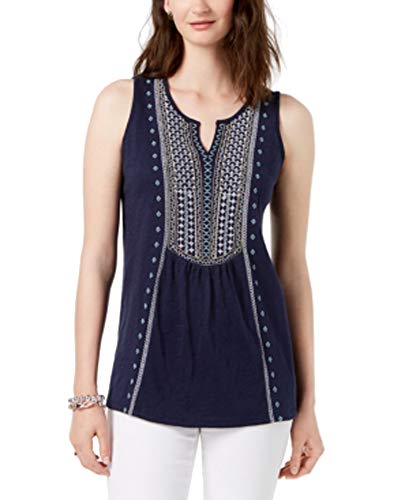 Charter Club Cotton Embroidered Tank Top