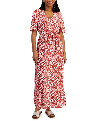 INC International Concepts Petite Printed Surplice Maxi Dress