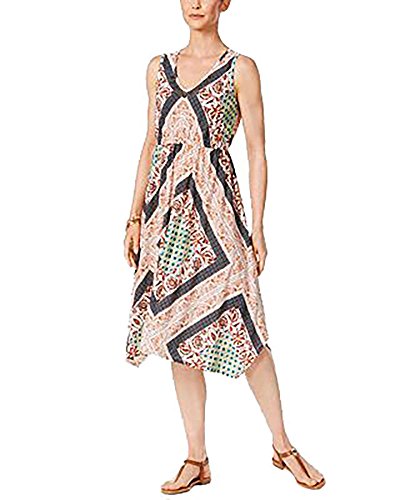 Style & Co Petite Printed Handkerchief Hem Dress