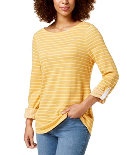 Charter Club Striped 3/4 Sleeve Top