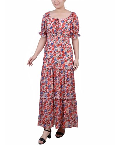 NY Collection Petite Maxi Short Sleeve Dress