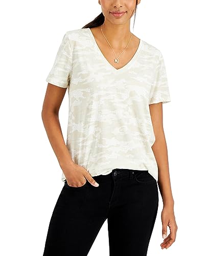 Style & Co Petite Cotton Camo Print T-Shirt