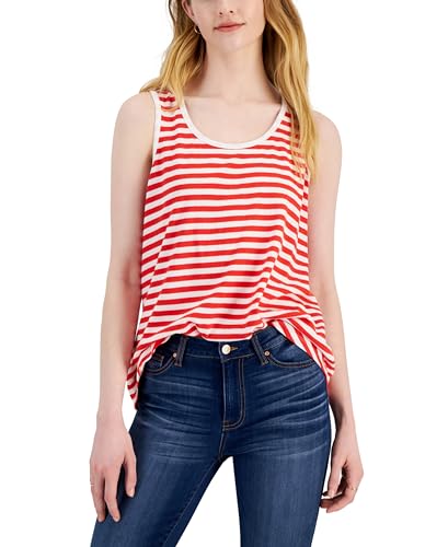 Style & Co Petite Striped Cotton Tank