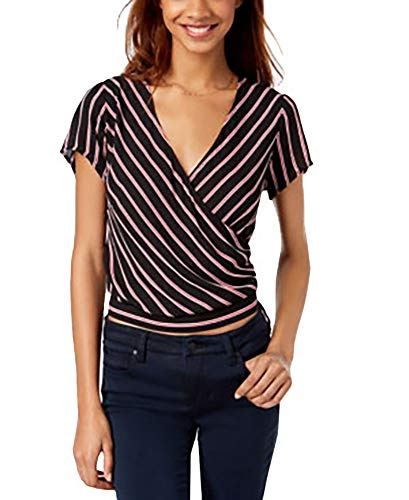 Ultra Flirt By Ikeddi Juniors Striped Wrap Top