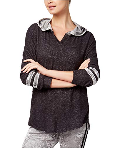 Juniors' Velvet-Trim Cozy Hoodie