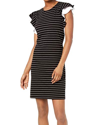 Striped Ruffle-Sleeve Dress