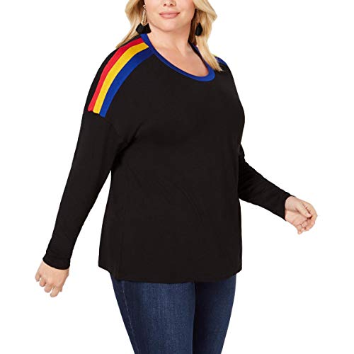 Plus Size Rainbow Trim Top