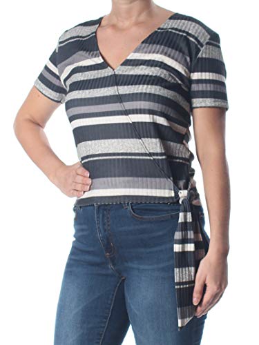 Juniors' Striped Wrap Top