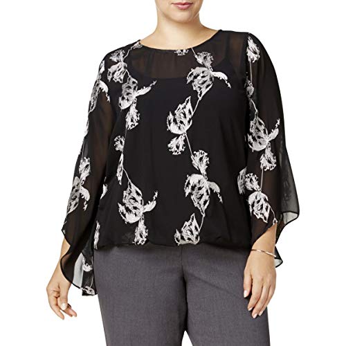 Alfani Plus Size Embroidered Kimono Sleeve Top