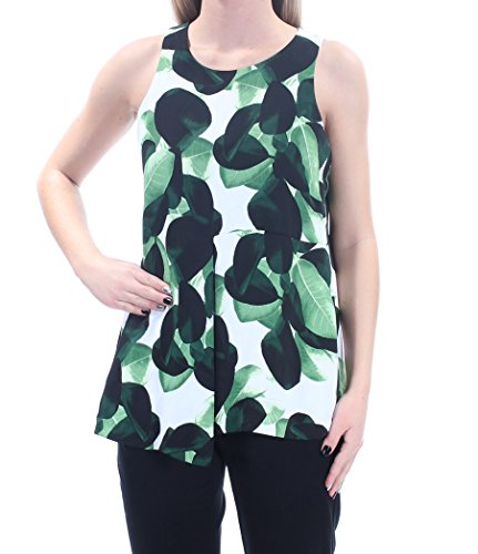 Alfani Petite Leaf Print Asymmetrical Top