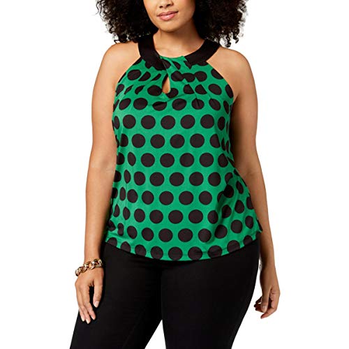 Plus Size Printed Twist Front Halter Top