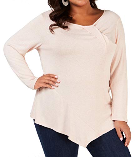 NY Collection Plus Size Twist Front Asymmetrical Top