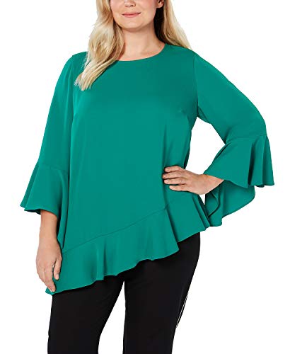Plus Size Asymmetrical Bell-Sleeve Top
