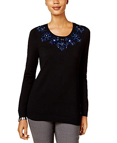 Charter Club Embellished Neck Sweater