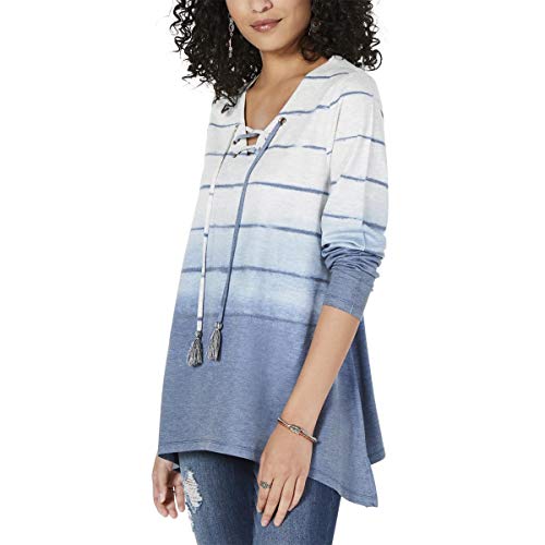 Style & Co Striped Lace Up Top