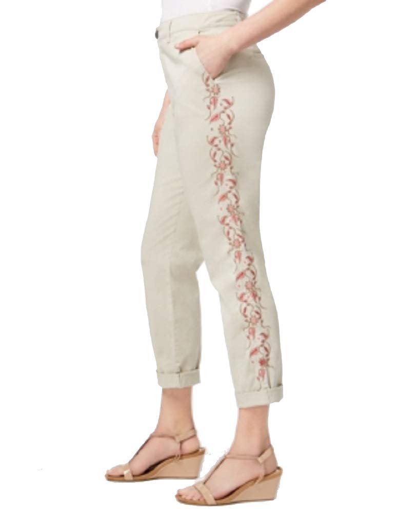 Embroidered Boyfriend Pants