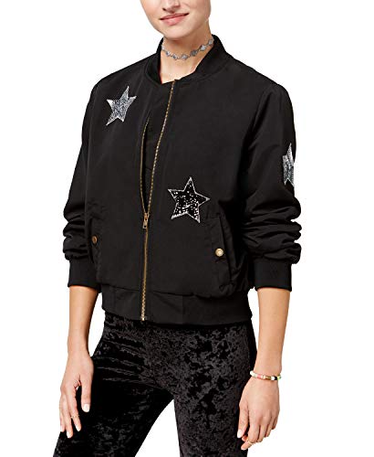Hippie Rose Juniors Sequinned Patch Bomber Jacket