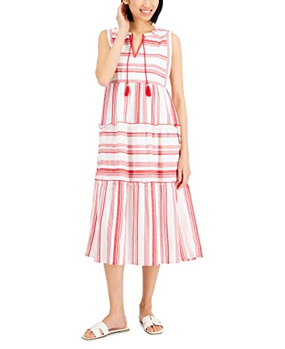 Charter Club Petite Cotton Striped Midi Dress