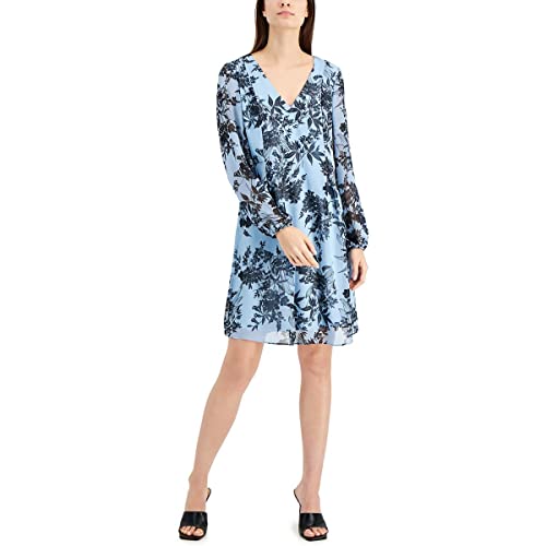 INC International Concepts Printed Chiffon Shift Dress