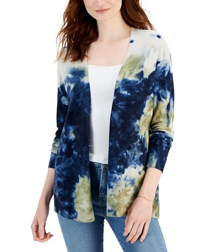 Style & Co Petite Printed Open Front Cardigan