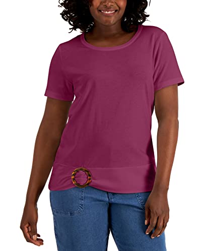 Karen Scott Tortoise Shell Ruched T-Shirt