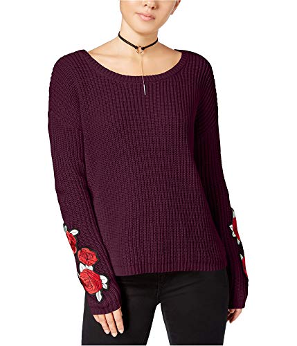 Juniors' Rose-Embroidered Sweater