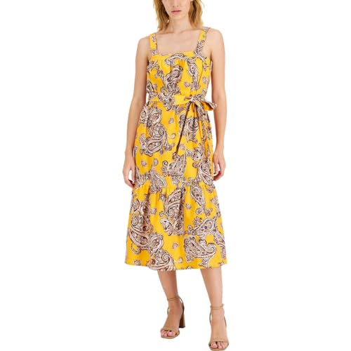 INC International Concepts Womens Printed Tie Waist Dress