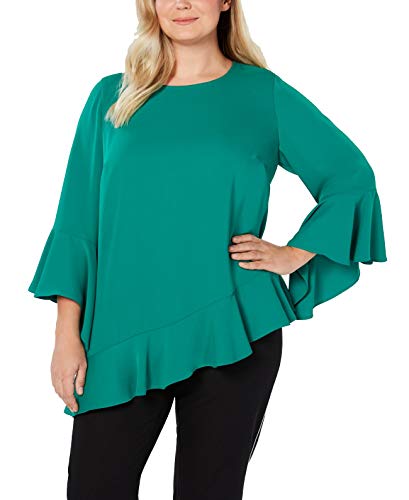 Plus Size Asymmetrical Bell-Sleeve Top