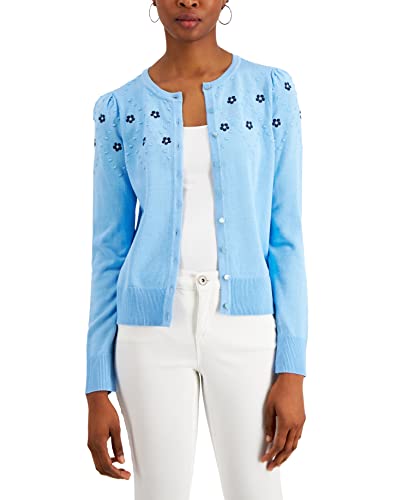 Charter Club Embroidered Yoke Cardigan