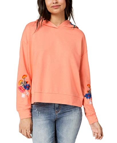 Almost Famous Juniors Floral Embroidered Hoodie