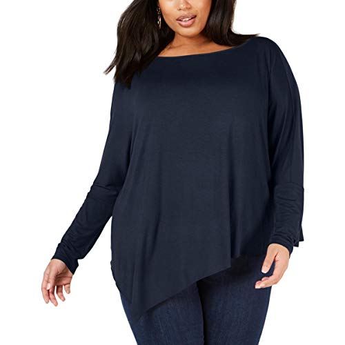 Plus Size Dolman-Sleeve Asymmetrical Top