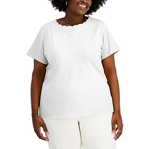 Anne Klein Plus Size Scalloped T-Shirt