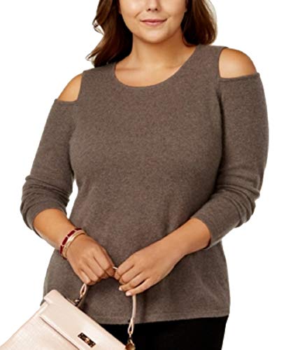 Charter Club Plus Size Cashmere Cold Shoulder Sweater