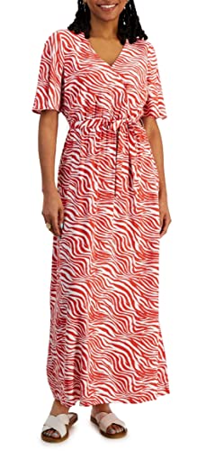 INC International Concepts Petite Printed Surplice Maxi Dress