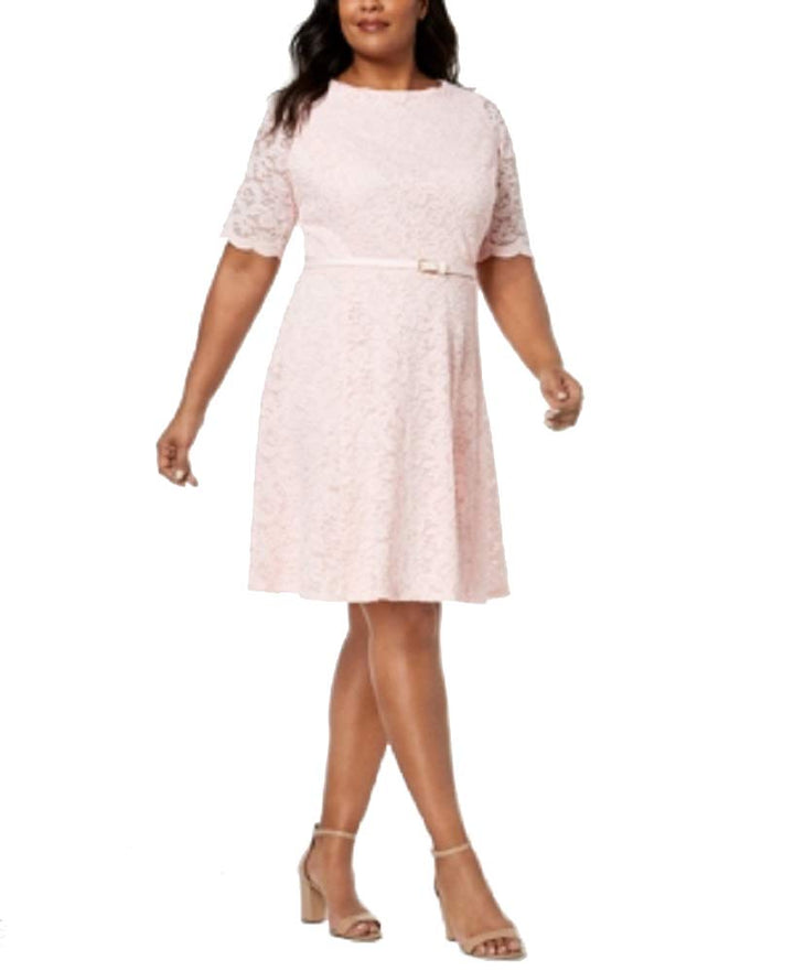 Charter Club Plus Size Belted Lace A Line Dress