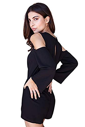 Be Bop Juniors Rose Applique Cold Shoulder Romper