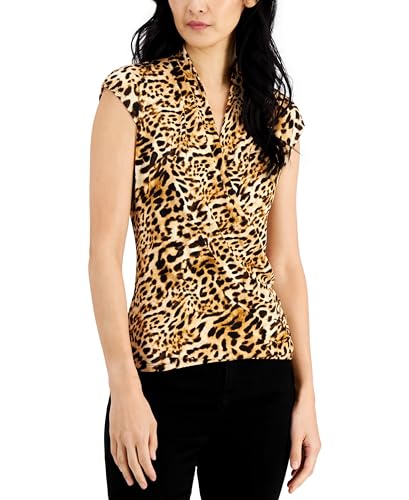INC International Concepts Womens Printed Surplice Top