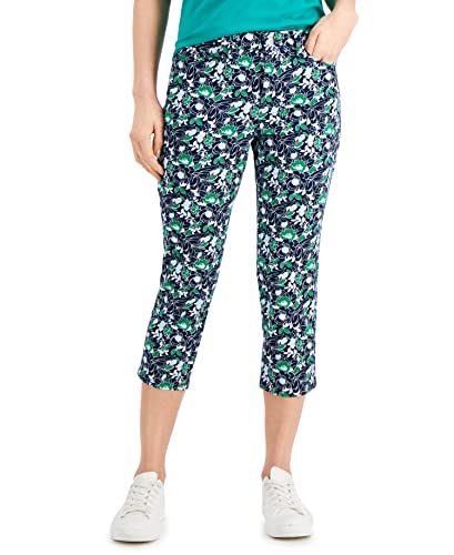 Charter Club Petite Bristol Printed Capri Jeans