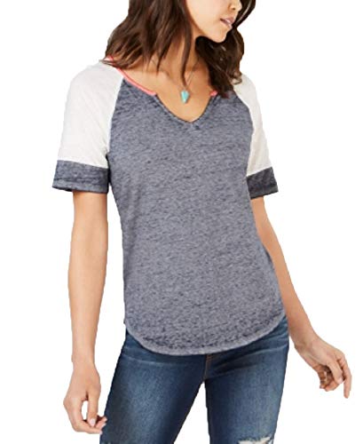 Juniors' Colorblocked Burnout Football T-Shirt