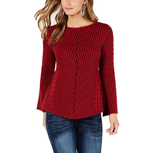 Style & Co Ribbed Cabled Fitted Sweater