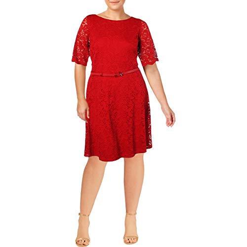Charter Club Plus Size Belted Lace A Line Dress
