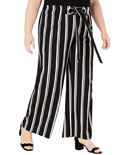 NY Collection Plus Petite Plus Size Striped Wide Leg Pants