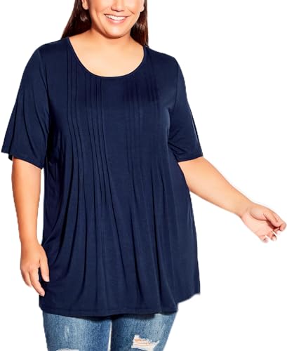 Plus Size Knit Pleated Top