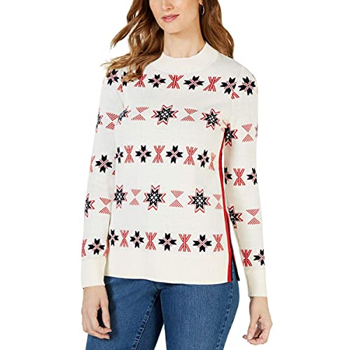 Charter Club Mock Neck Snowflake Sweater