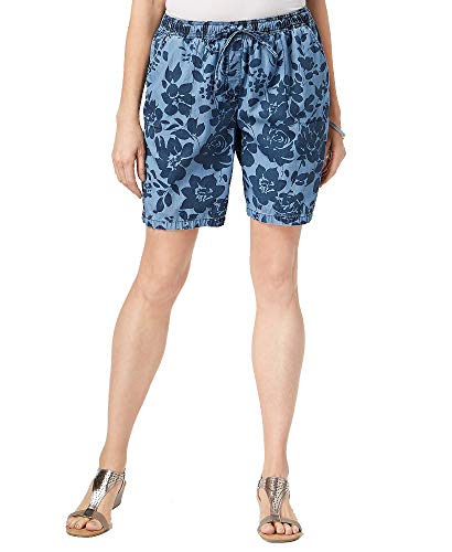 Karen Scott Petite Printed Chambray Shorts