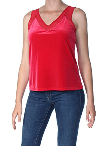 Petite Velvet Illusion V Neck Tank Top