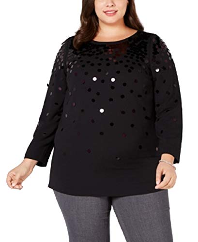 Plus Size Sequined Blouse
